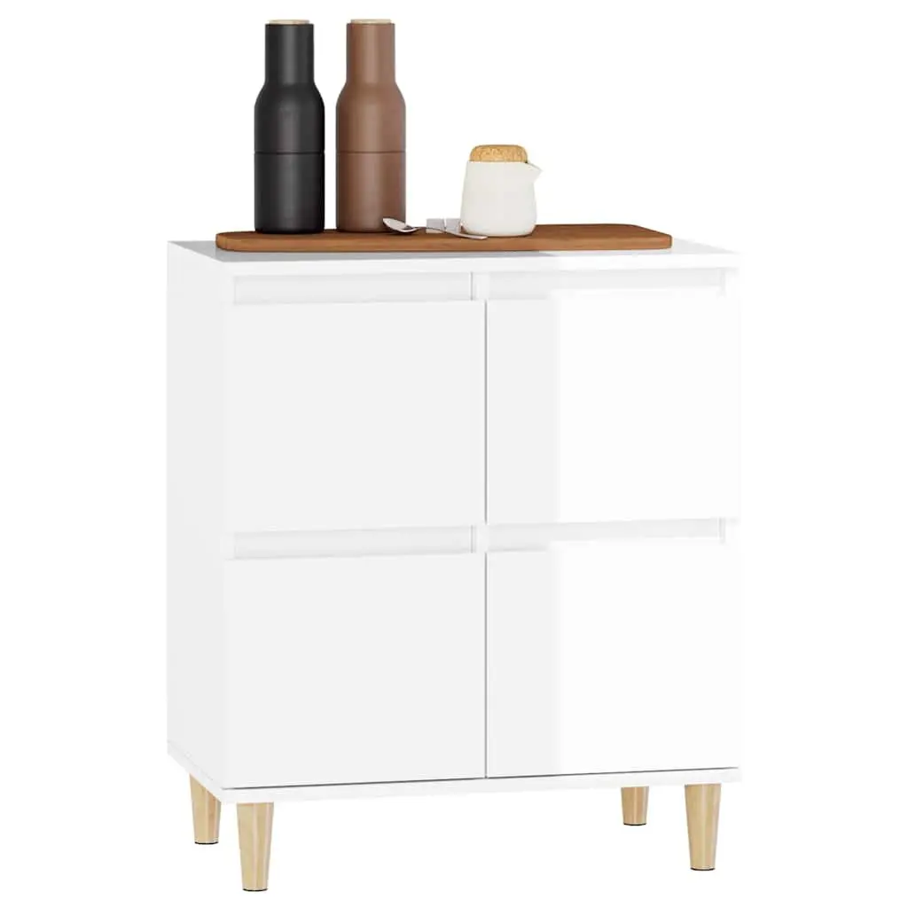 Sideboard Cabinet Engineered Wood 60x35x70cm High Gloss White