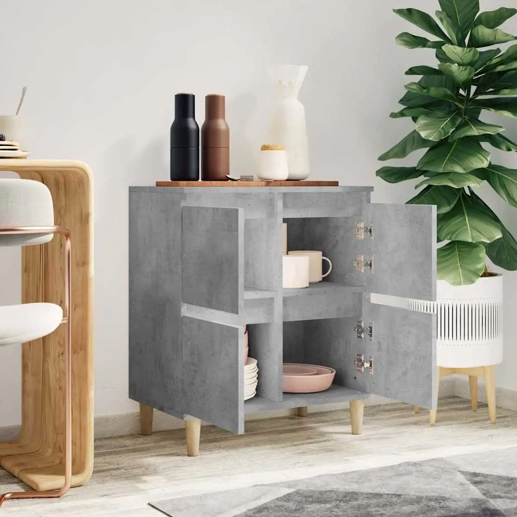 Sideboard Grey Storage Cabinet Engineered Wood Furniture Buffet 60x35x70cm
