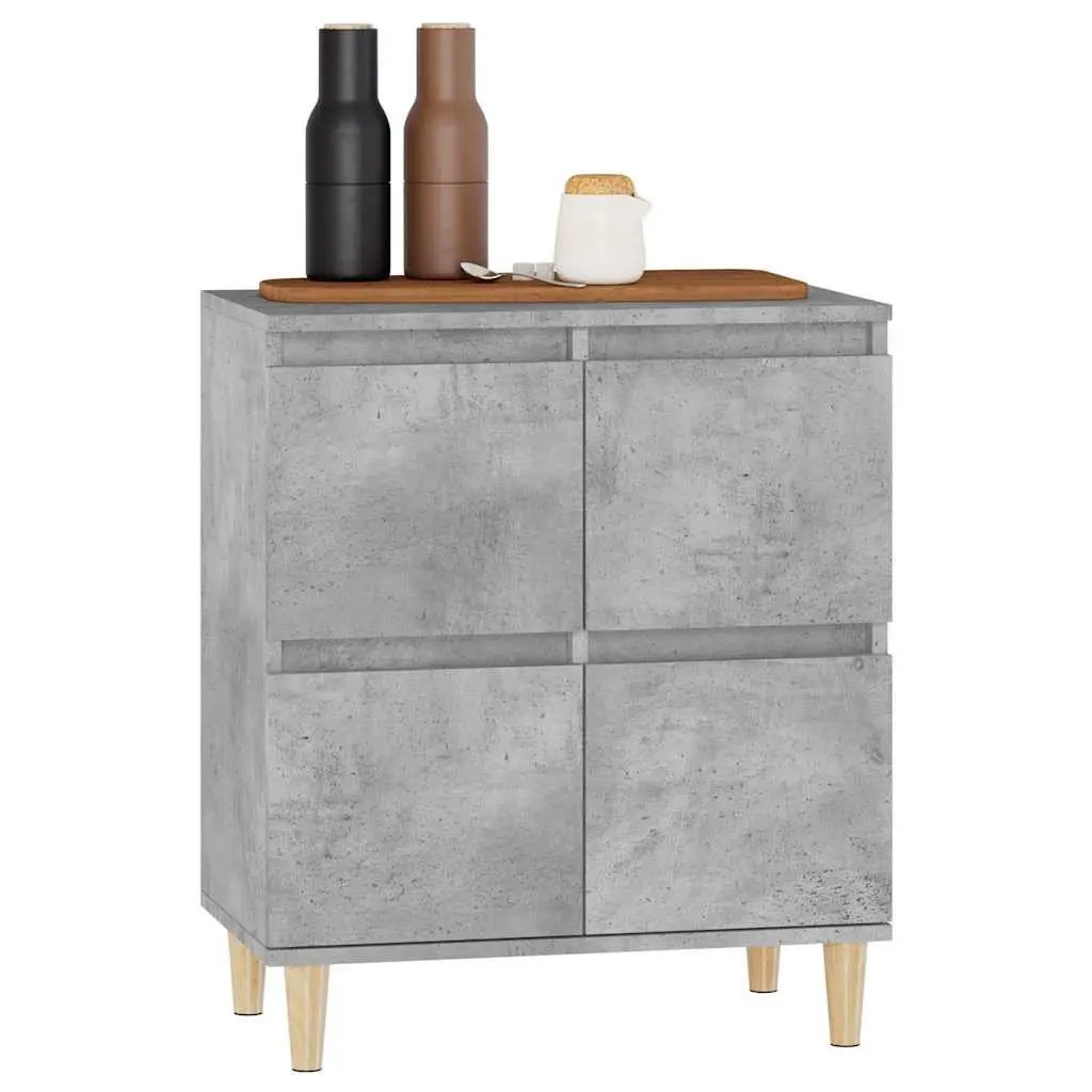 Sideboard Grey Storage Cabinet Engineered Wood Furniture Buffet 60x35x70cm