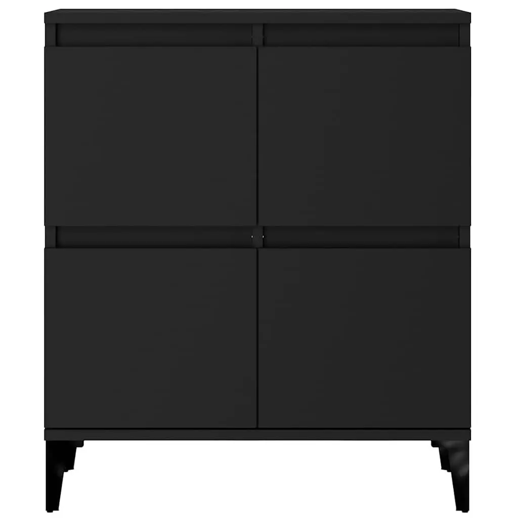 Black Sideboard Storage Cabinet Engineered Wood Buffet Furniture 70cm Height 60cm Width 35cm Depth