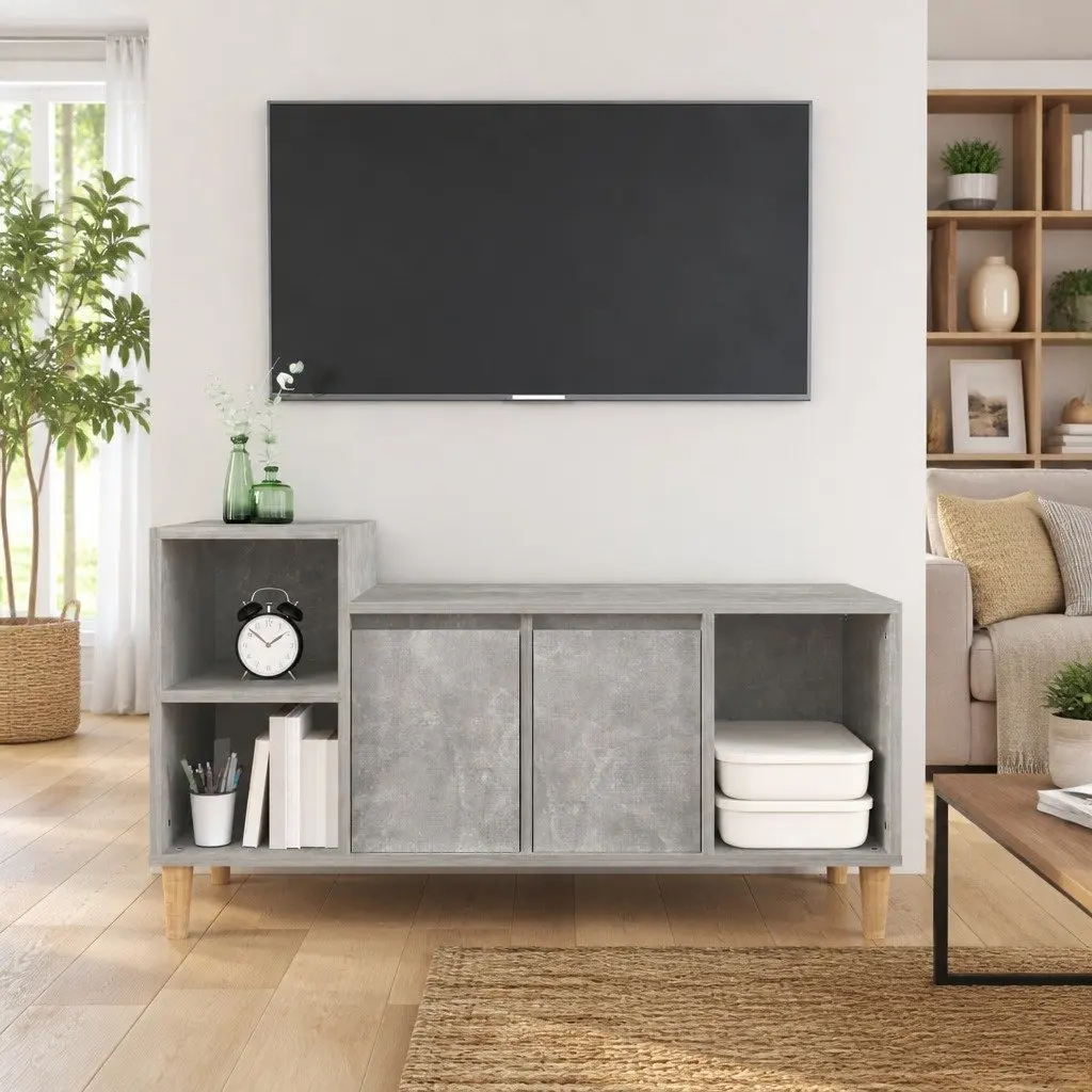 Grey TV Cabinet for Organized Entertainment Spaces