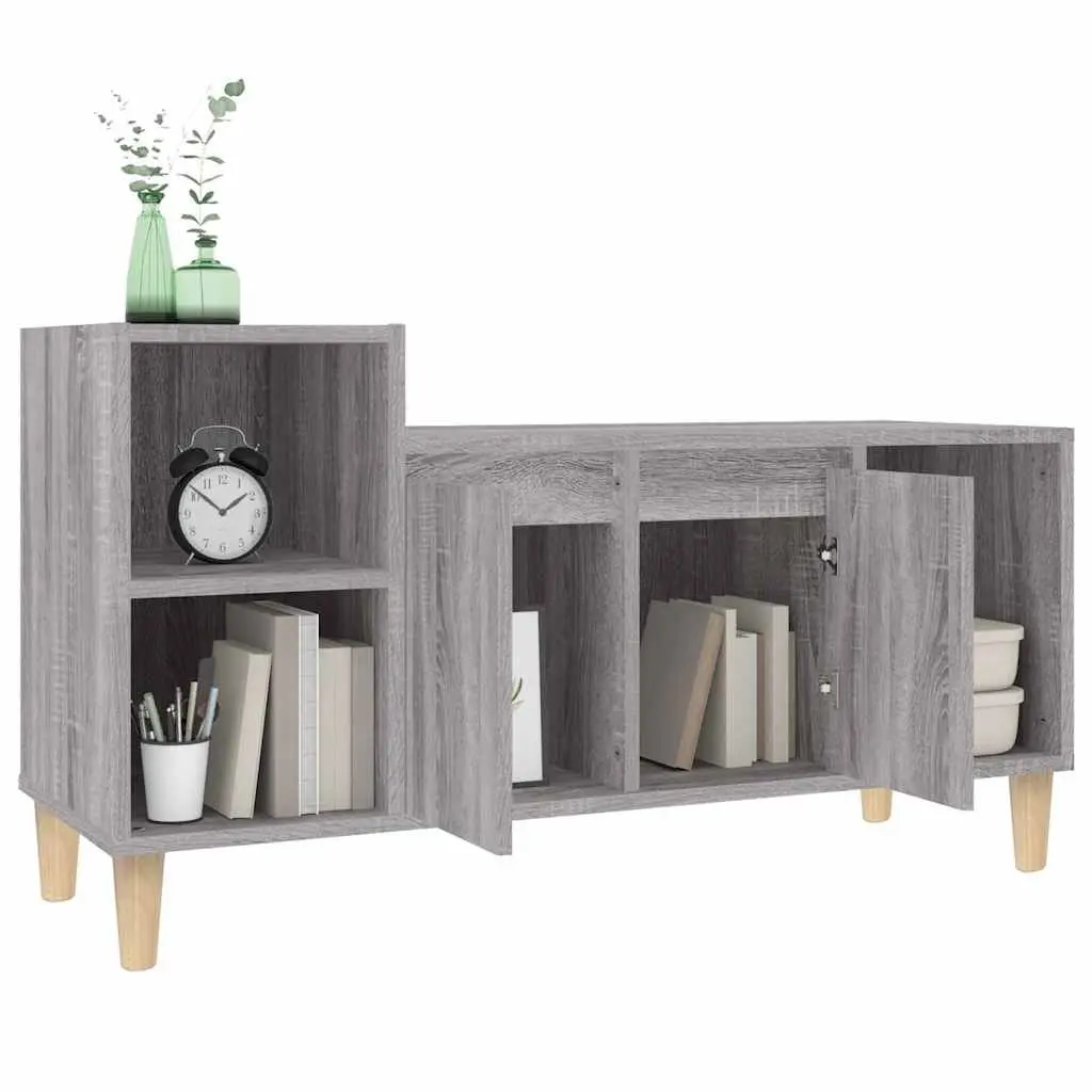 TV Cabinet Grey Sonoma Grey 100x35x55 cm Media Unit Storage with Doors