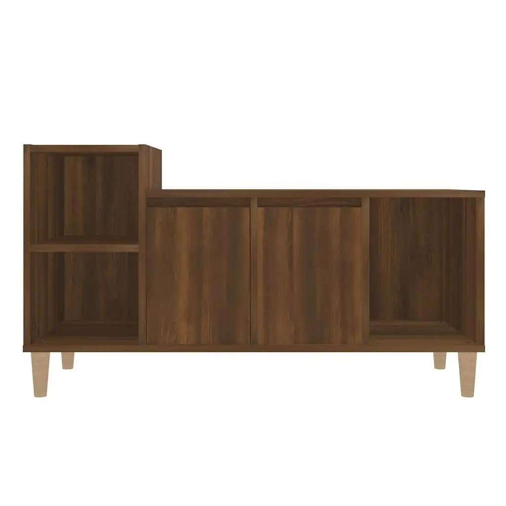 Brown Oak TV Cabinet for Media Storage