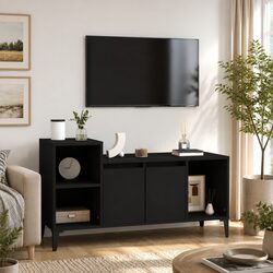 Practical Black TV Cabinet 100x35x55cm for Organized Spaces
