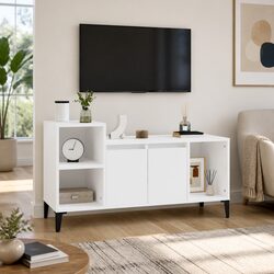 Practical White High Gloss TV Cabinet for Media Needs