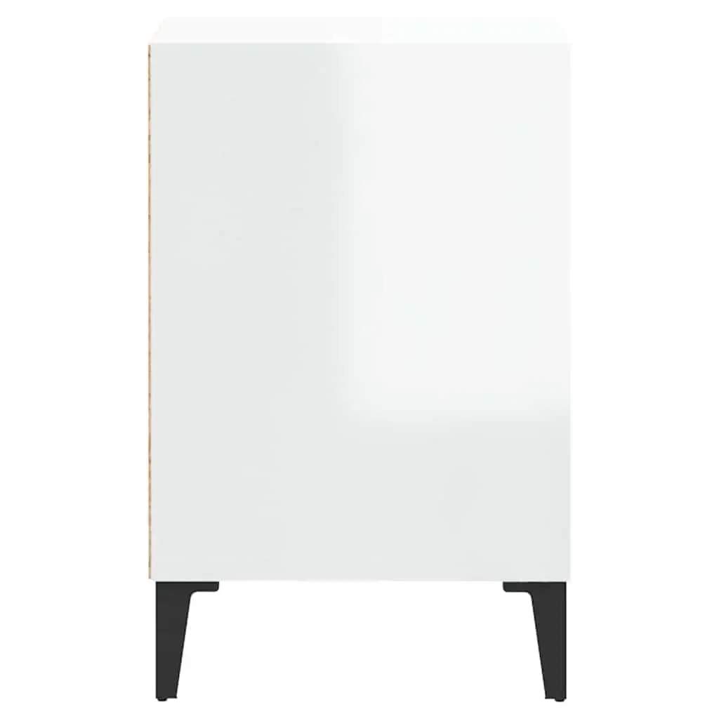 TV Cabinet Engineered Wood 100cm White High Gloss Media Storage Unit