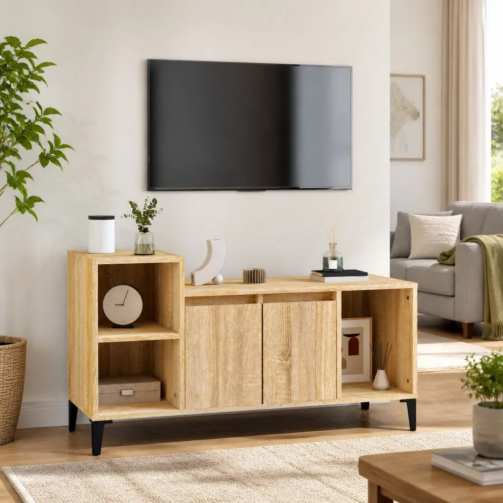TV Cabinet Engineered Wood Media Storage Unit 100x35x55cm Brown
