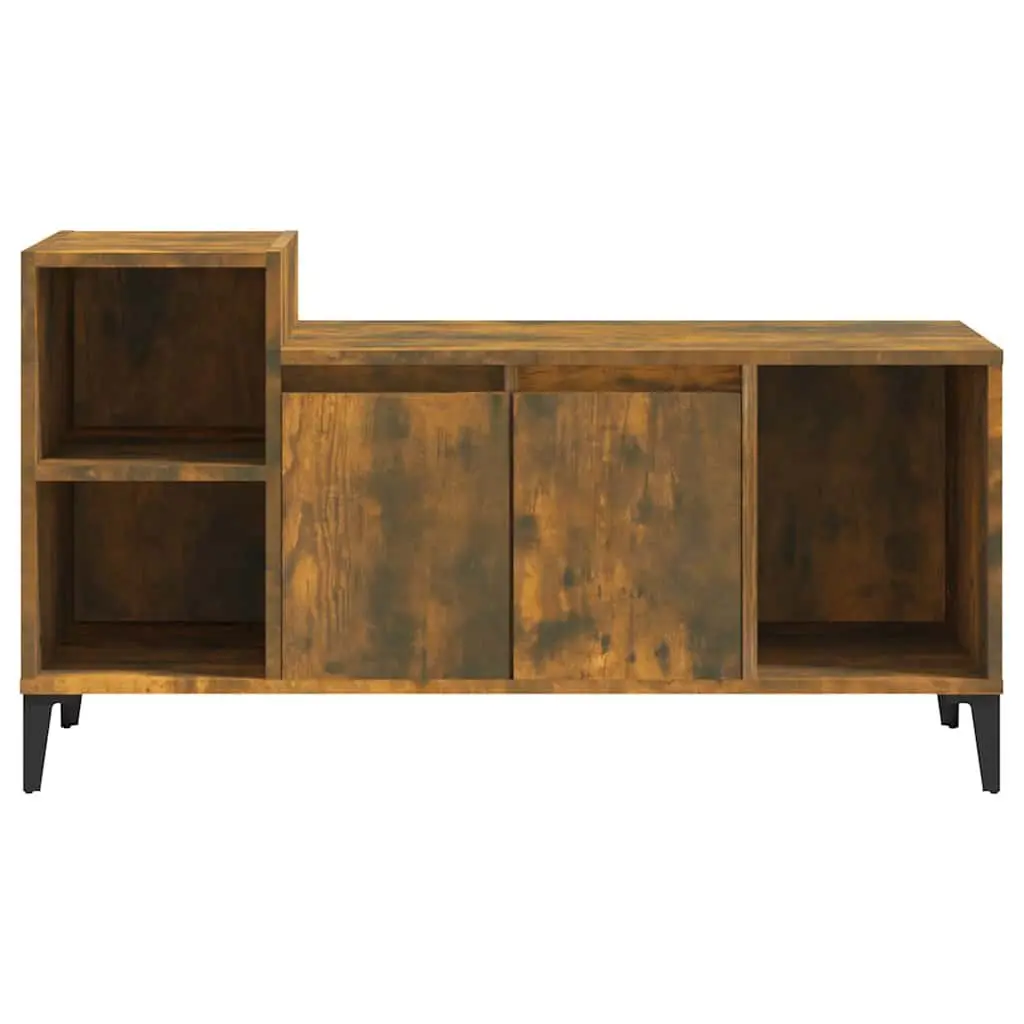 TV Cabinet Media Storage Unit with Doors Compartments Brown Living Room