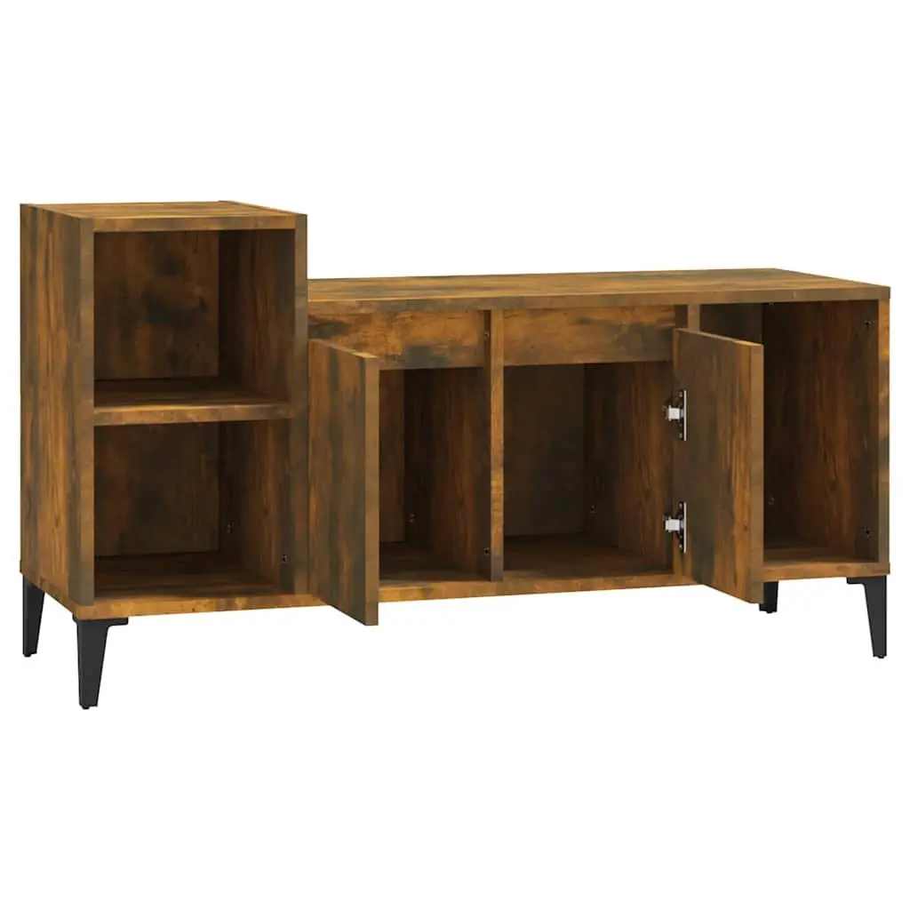 TV Cabinet Media Storage Unit with Doors Compartments Brown Living Room