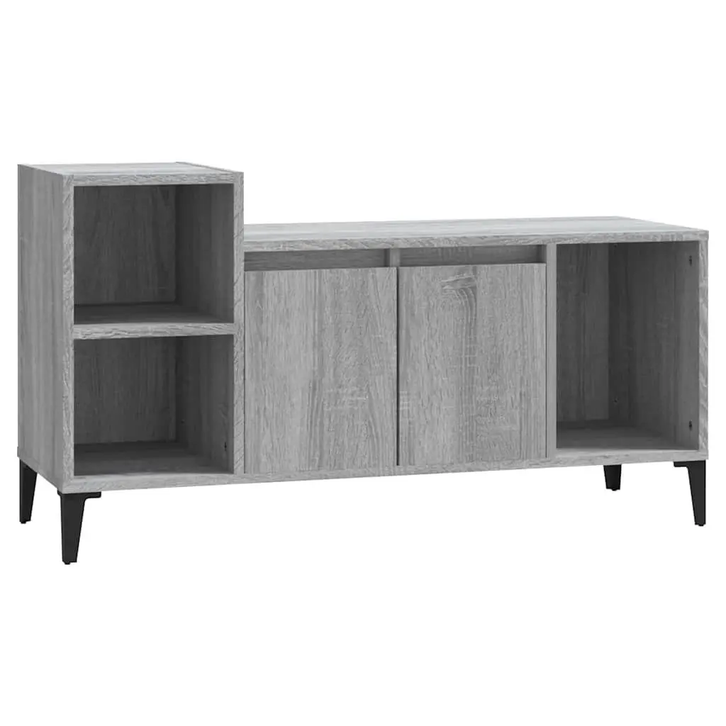 TV Cabinet Engineered Wood 100x35x55cm Grey Storage Unit Media Console