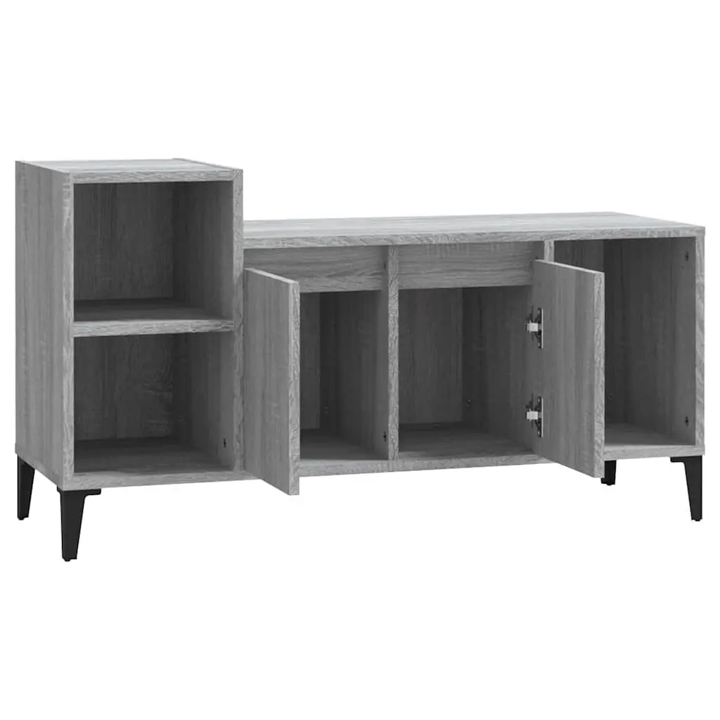 TV Cabinet Engineered Wood 100x35x55cm Grey Storage Unit Media Console