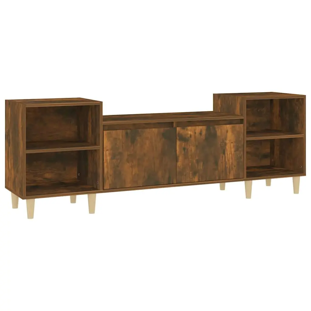 TV Cabinet Engineered Wood 160x35x55cm Brown Media Unit Storage Compartments