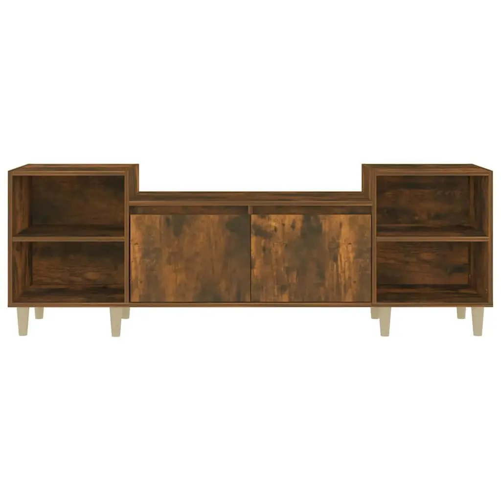 TV Cabinet Engineered Wood 160x35x55cm Brown Media Unit Storage Compartments