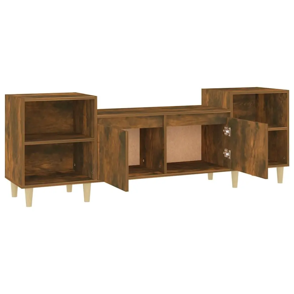 TV Cabinet Engineered Wood 160x35x55cm Brown Media Unit Storage Compartments