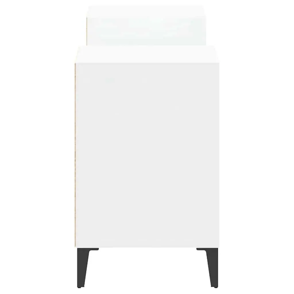 TV Cabinet Engineered Wood 160x35x55 cm White Media Storage Unit with 6 Compartments Doors