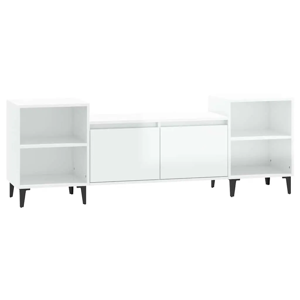 High Gloss White Media Stand for Home Use