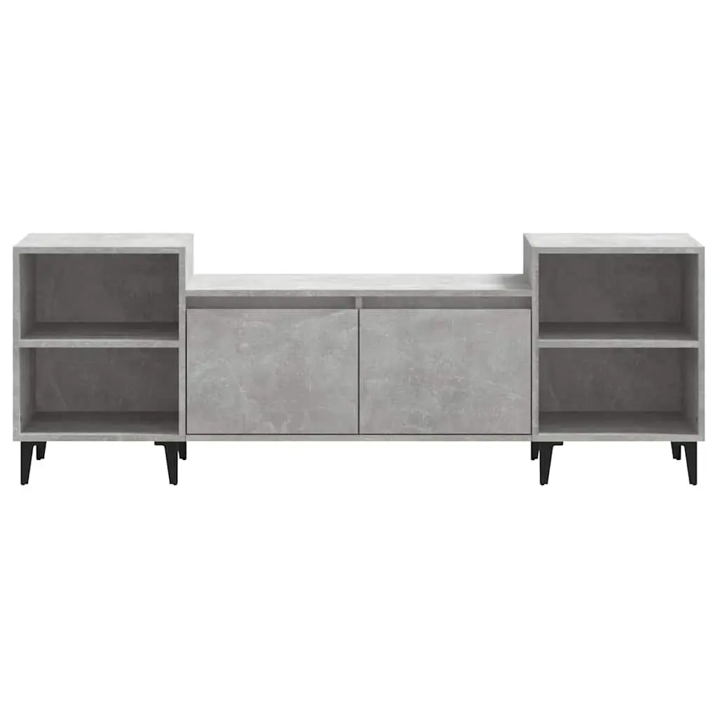 TV Cabinet Engineered Wood 160x35x55 cm Grey Media Unit Storage Compartments