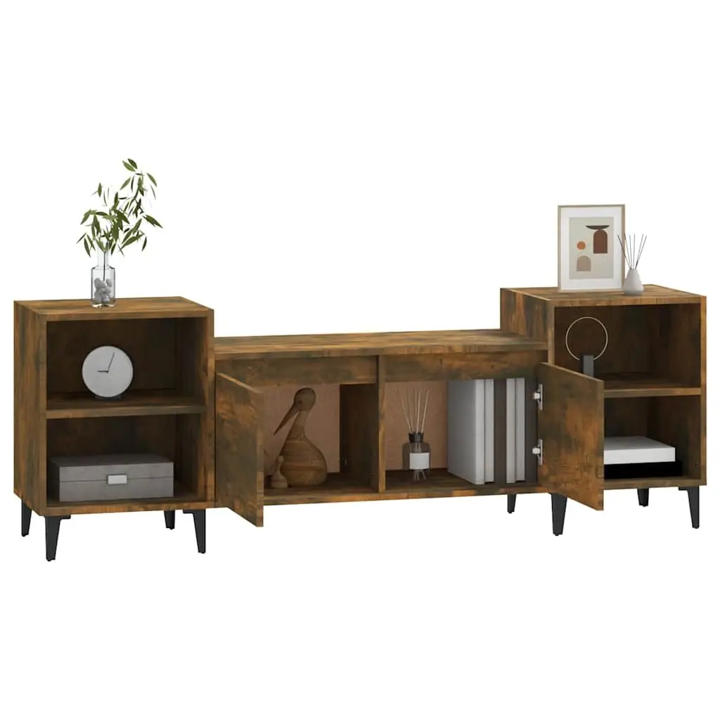 TV Cabinet Media Unit Storage Engineered Wood Brown 160x35x55cm Living Room