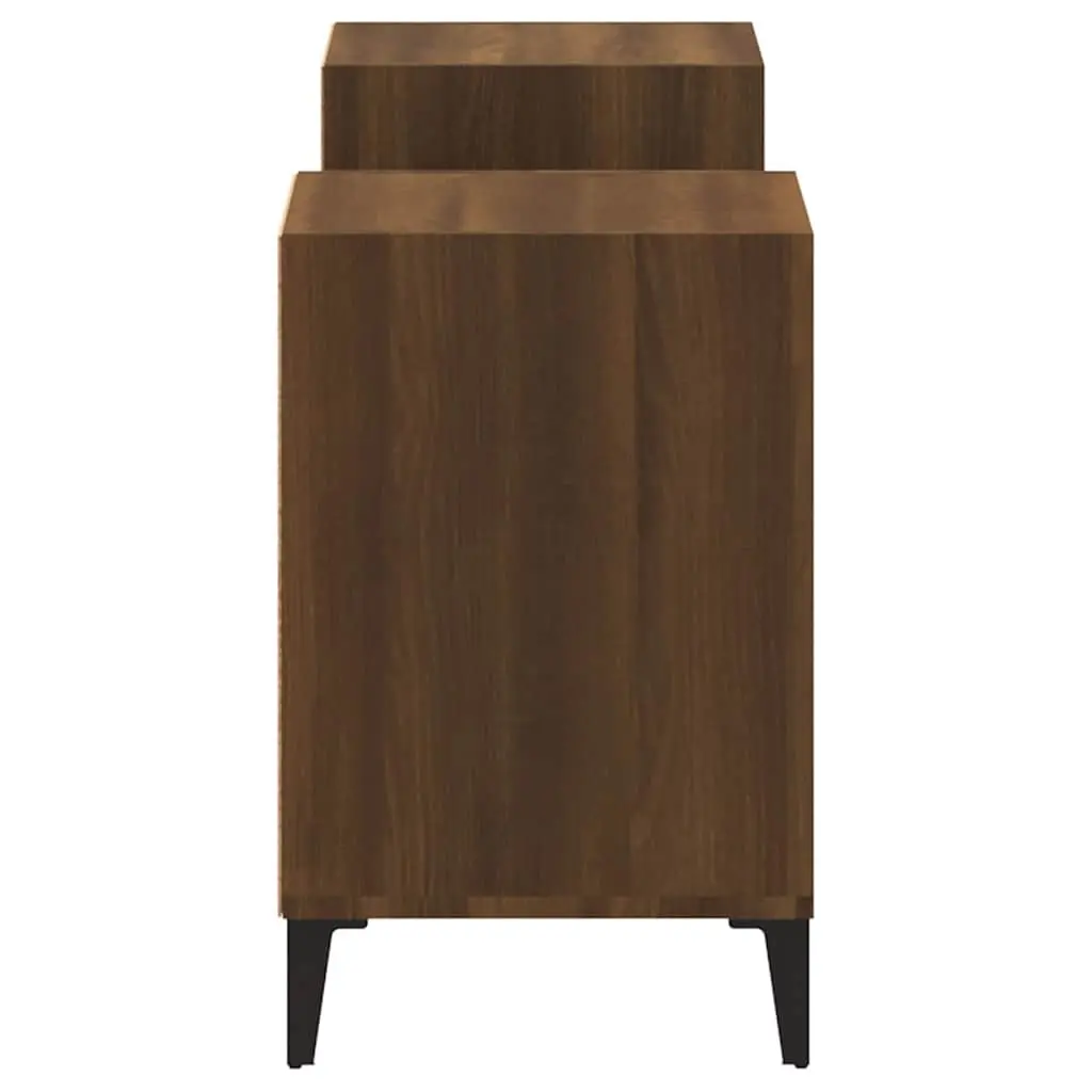 TV Cabinet Brown Oak 160x35x55cm Media Unit 6 Compartments Storage Engineered