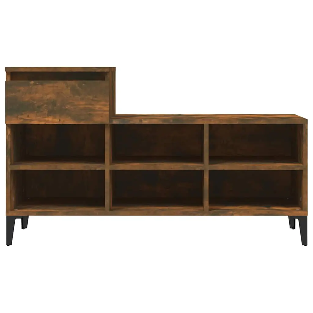 Shoe Cabinet Storage Organiser Engineered Wood 102cm Brown