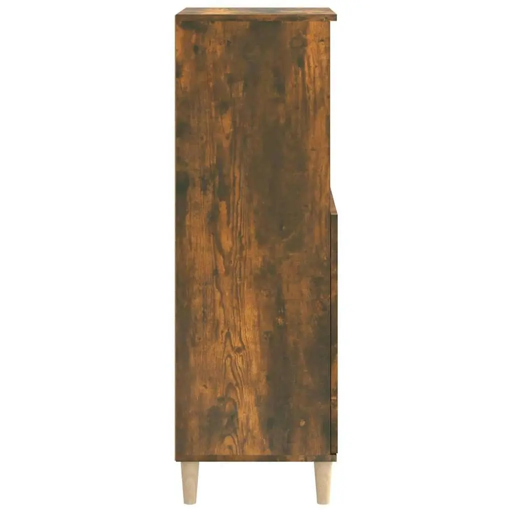 Highboard Sideboard Cabinet Storage Engineered Wood 60x36x110cm Brown