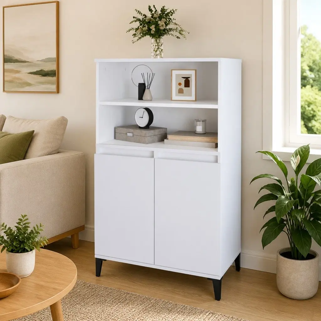 Highboard Storage Cabinet in White