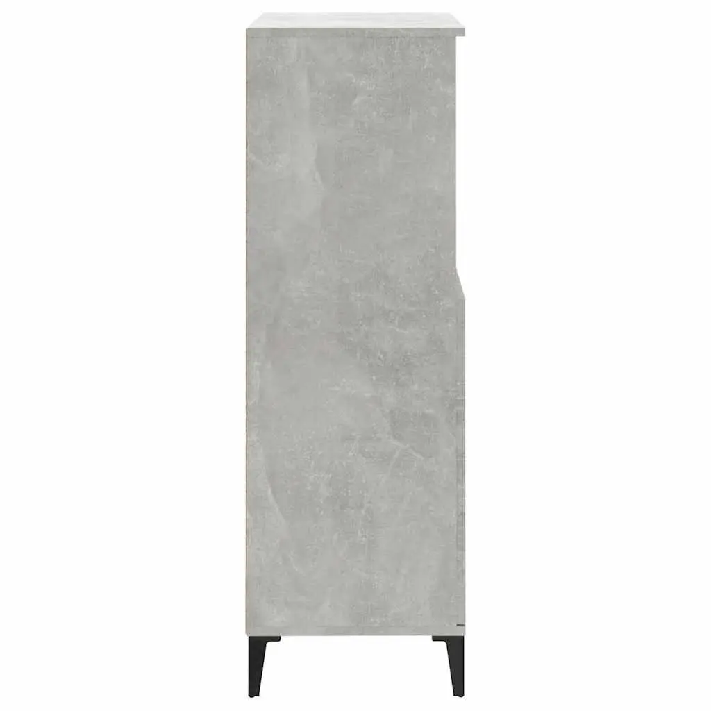 Highboard Storage Cabinet Engineered Wood Grey with Metal Feet 60W x 36D x 110H cm