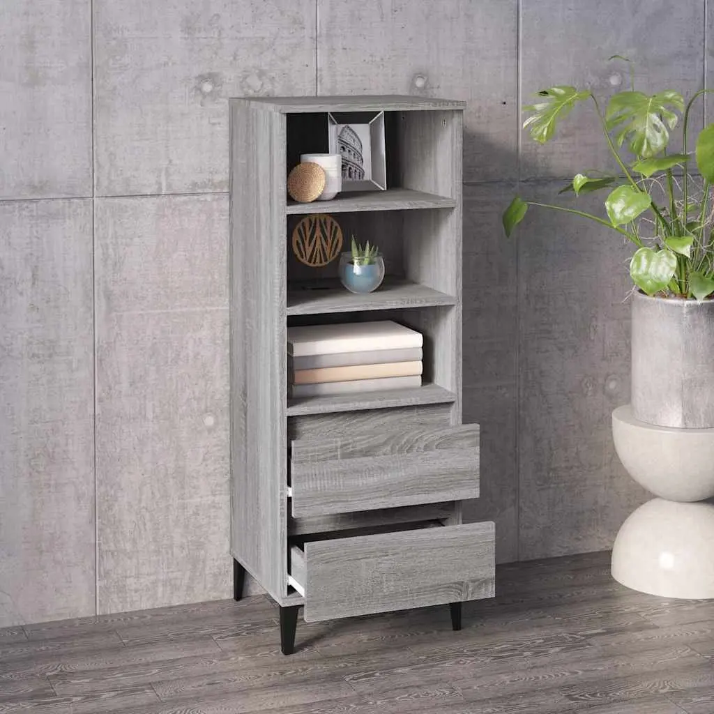 Grey Highboard Sideboard Cabinet for Storage