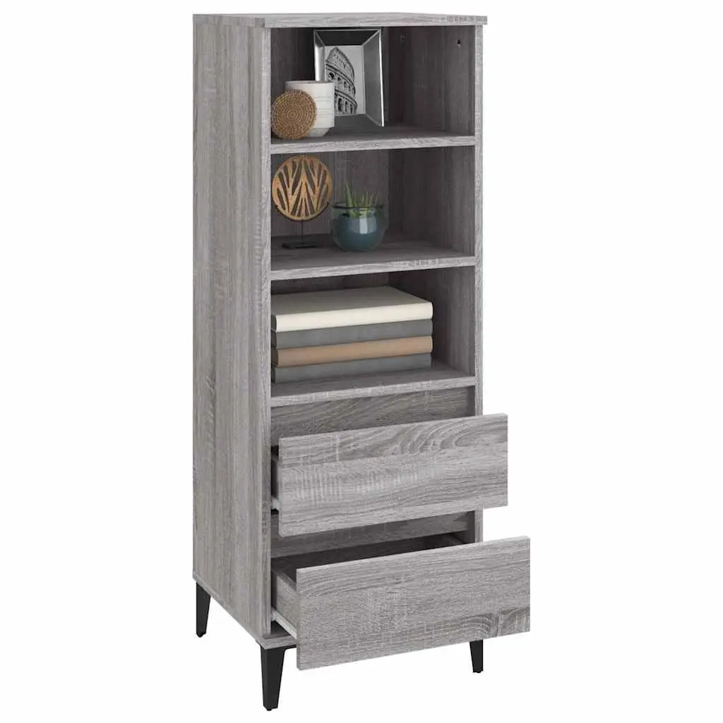 Grey Highboard Sideboard Cabinet for Storage