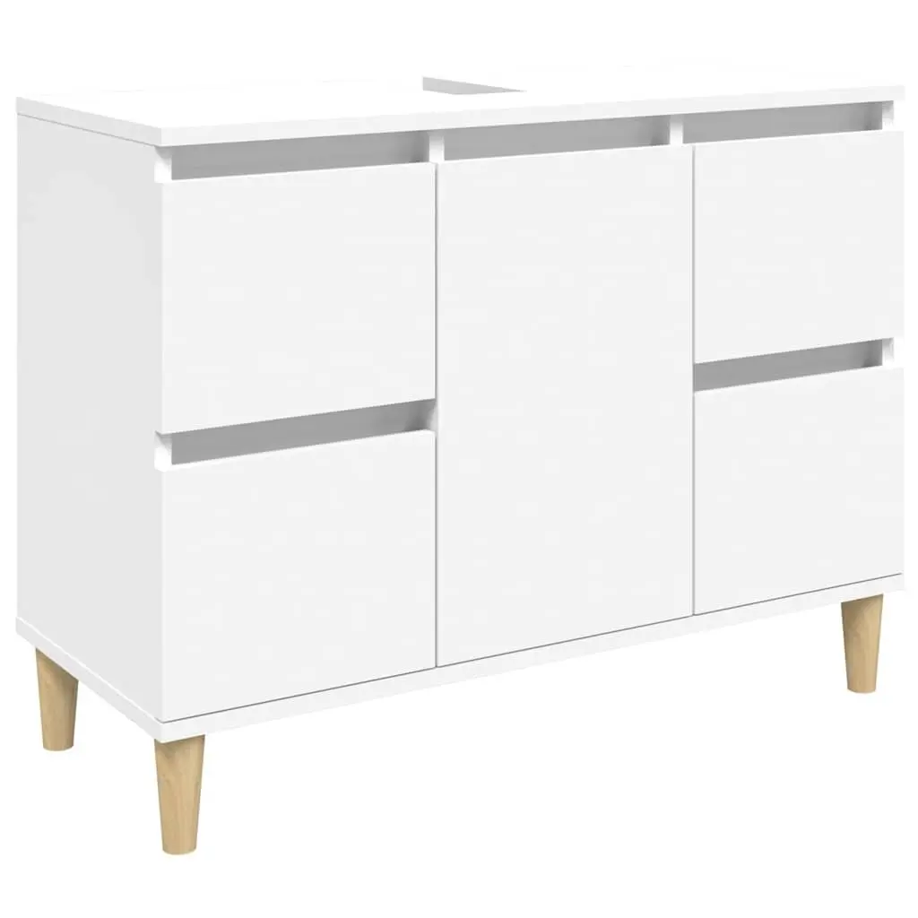 Bathroom Sink Cabinet Engineered Wood 80x33x60 cm White Vanity Unit Storage