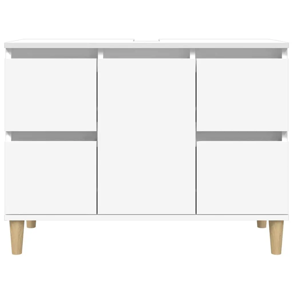 Bathroom Sink Cabinet Engineered Wood 80x33x60 cm White Vanity Unit Storage