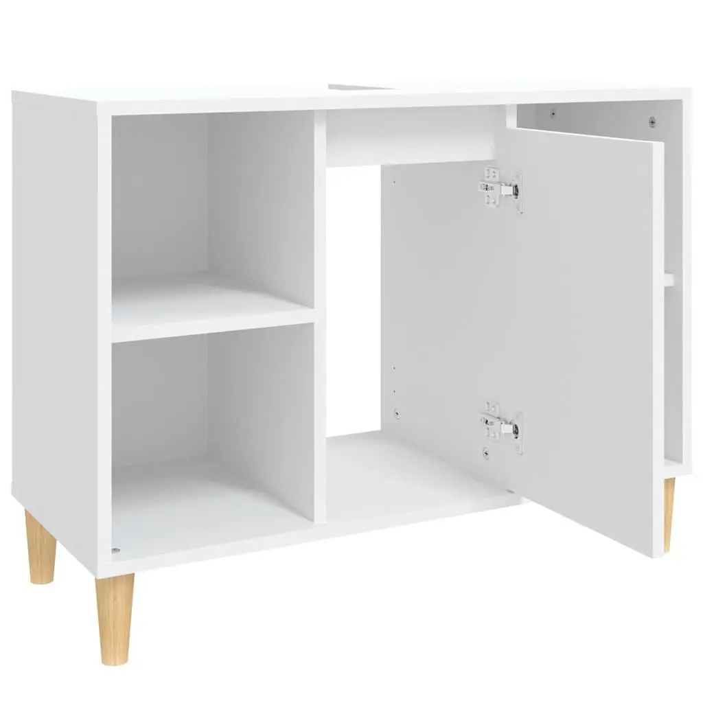 Bathroom Sink Cabinet Engineered Wood 80x33x60 cm White Vanity Unit Storage