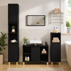 Functional Sink Cabinet for Bathroom Use and Storage