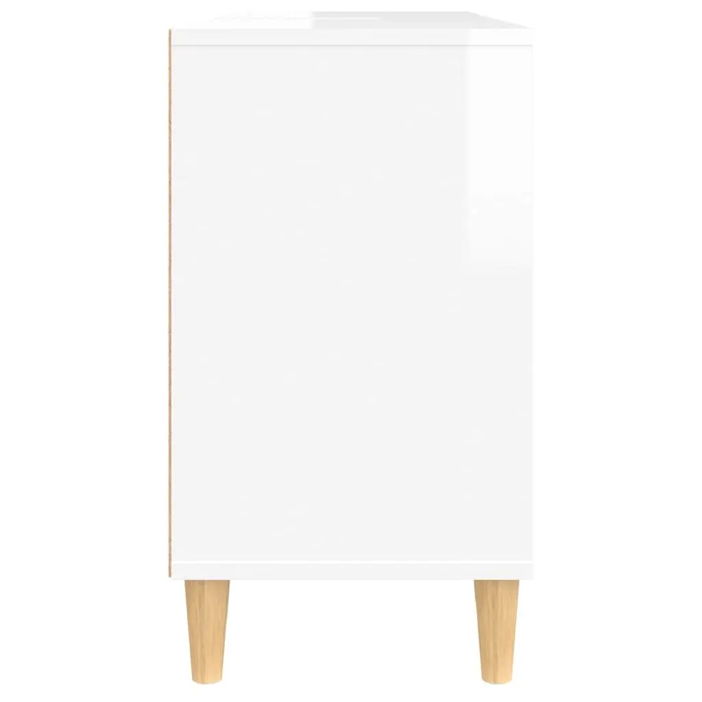 High Gloss White Bathroom Vanity Unit Storage Sink Cabinet Engineered Wood 80x33x60 cm