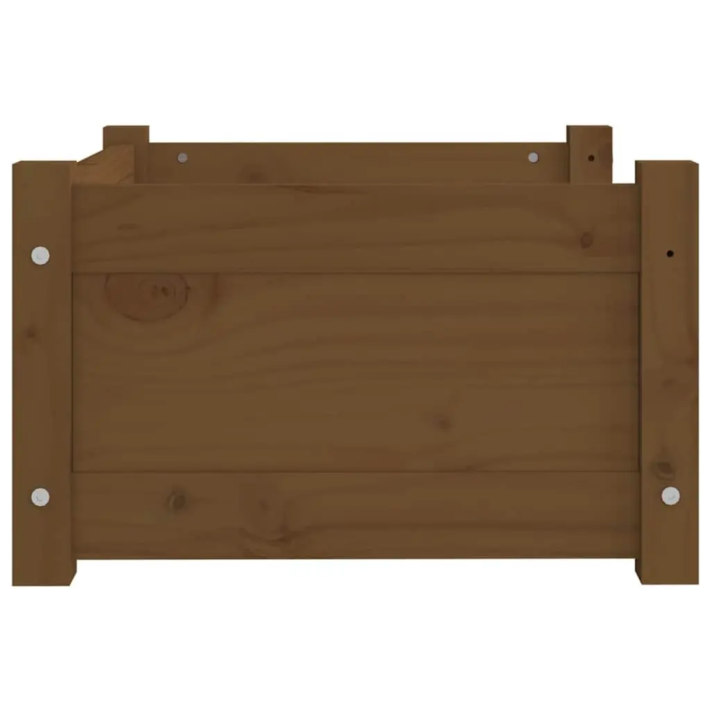 Dog Bed Wooden Rectangular Brown Solid Pine 55.5 x 45.5 x 28 cm