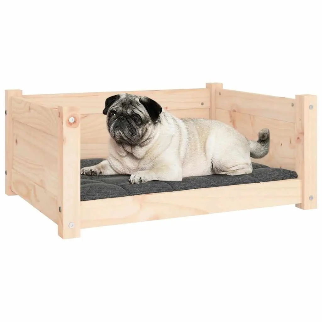 Dog Bed Rectangular Solid Pine Wood Pet Sleeping Furniture Comfortable Puppy