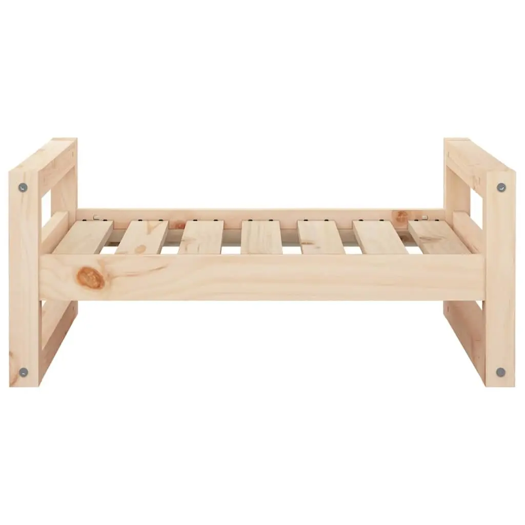 Dog Bed Solid Pine Wood Rectangular Elevated Furniture 65.5 x 50.5 x 28 cm Brown