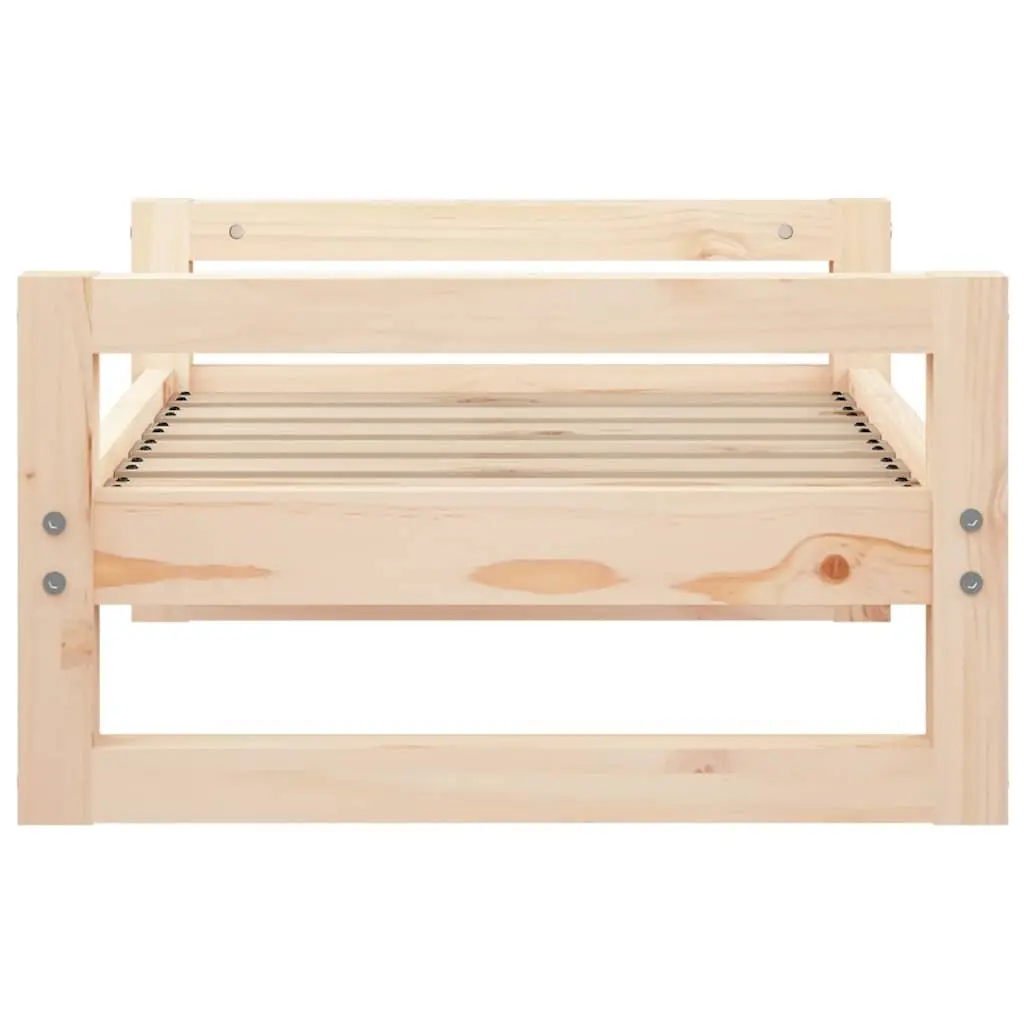 Dog Bed Solid Pine Wood Rectangular Elevated Furniture 65.5 x 50.5 x 28 cm Brown