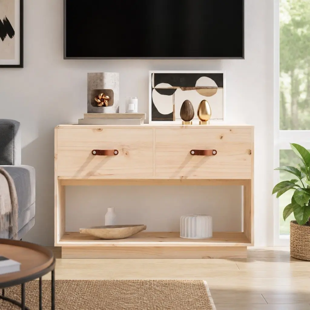 TV Cabinet Solid Pine Wood 90x40x60 cm Brown Storage Unit Media Stand