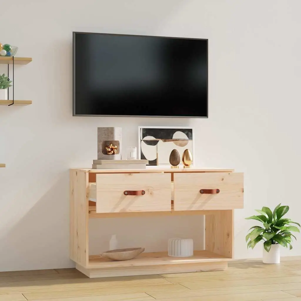 TV Cabinet Solid Pine Wood 90x40x60 cm Brown Storage Unit Media Stand
