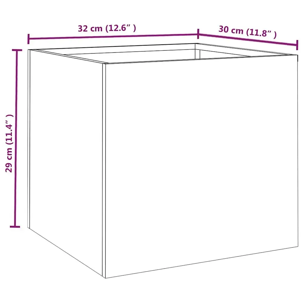 Corten Steel Outdoor Planter 32x30x29 cm Brown Raised Bed for Garden and Patio