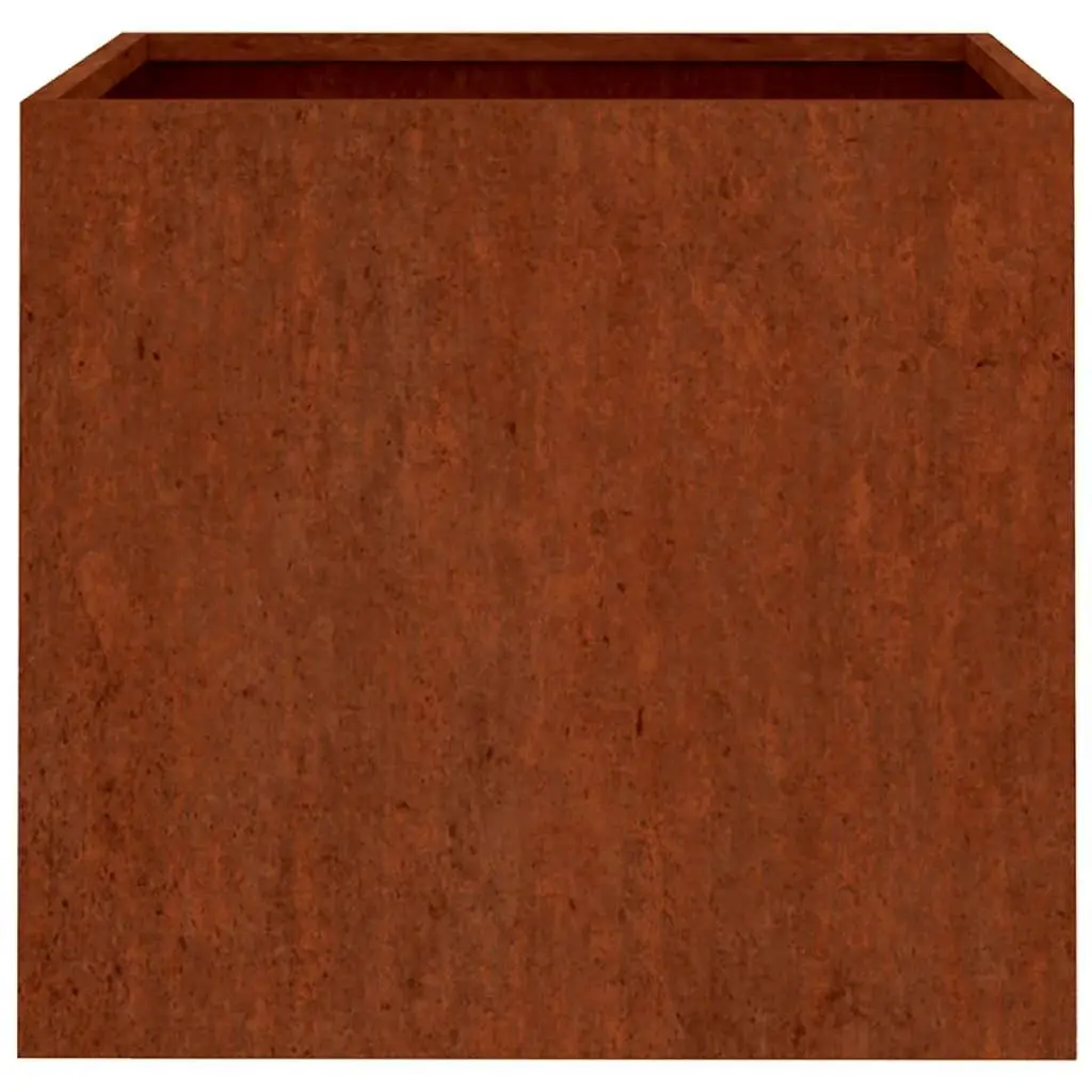 Corten Steel Outdoor Planter 32x30x29 cm Brown Raised Bed for Garden and Patio