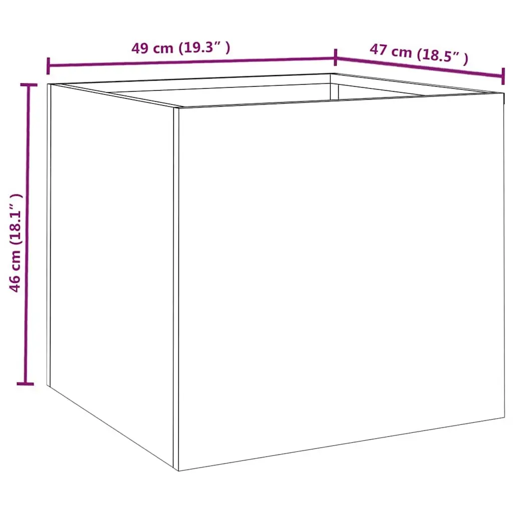 Corten Steel Planter Box 49x47x46cm Brown Outdoor Garden Decorative Raised Bed