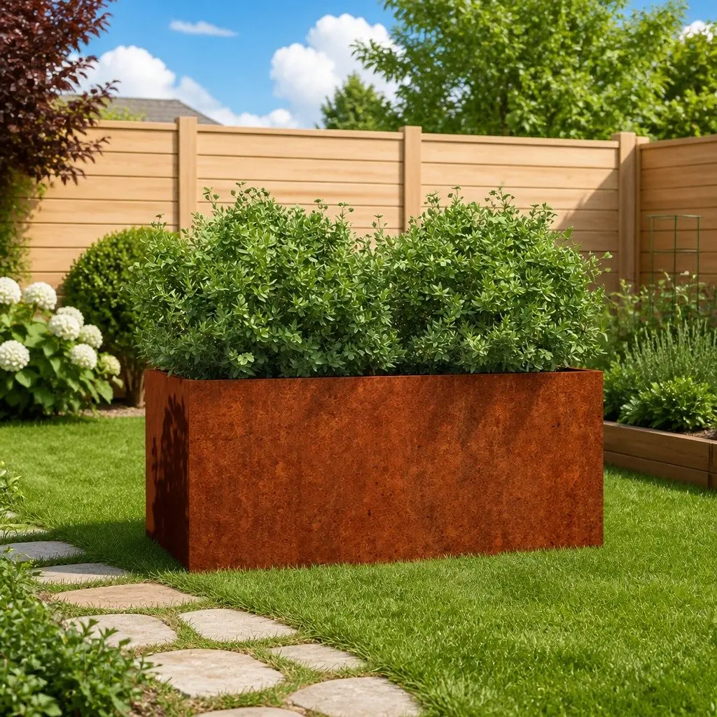 Corten Steel Planter Raised Garden Bed 62x30x29 cm Brown