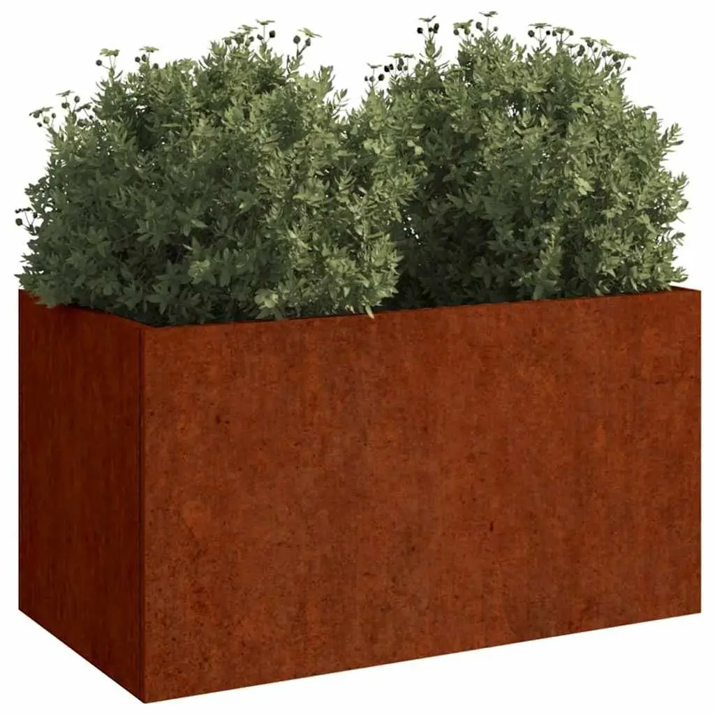 Corten Steel Planter Raised Garden Bed 62x30x29 cm Brown