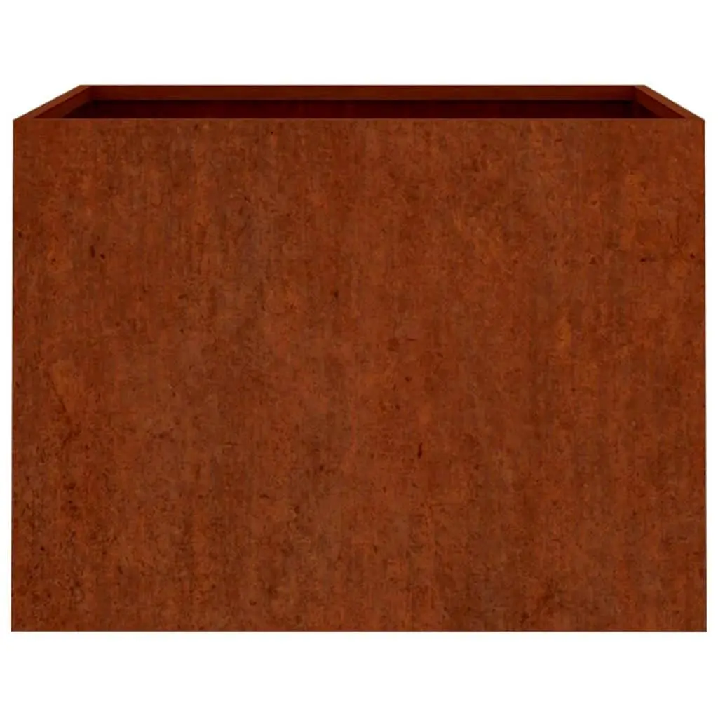 Corten Steel Planter Box 62x47x46cm Brown Outdoor Garden Flower Bed