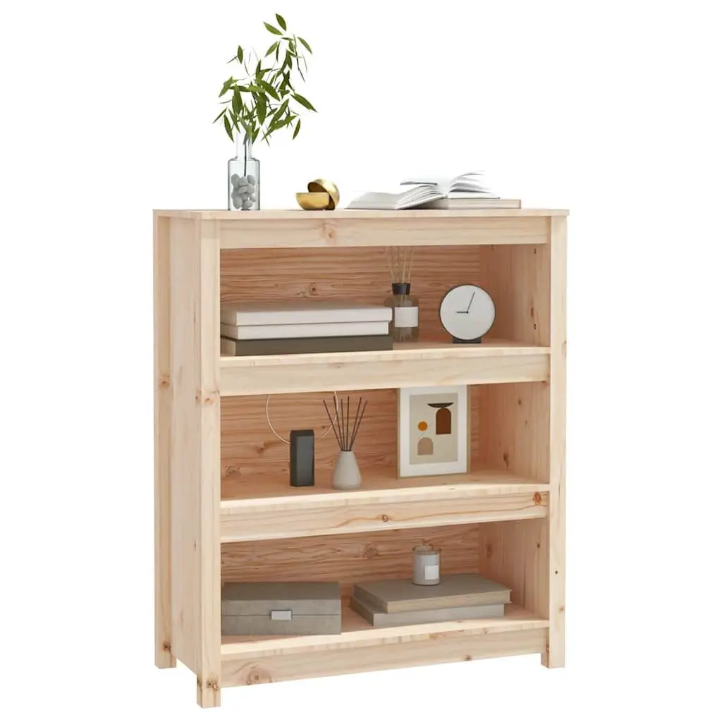 Solid Wood Pine Book Cabinet Storage Shelf 80x35x97cm Brown