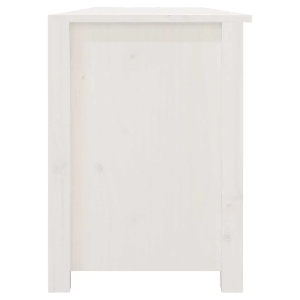 Wooden Shoe Bench for Entryway Storage 4 Open Shelves White Solid Pine
