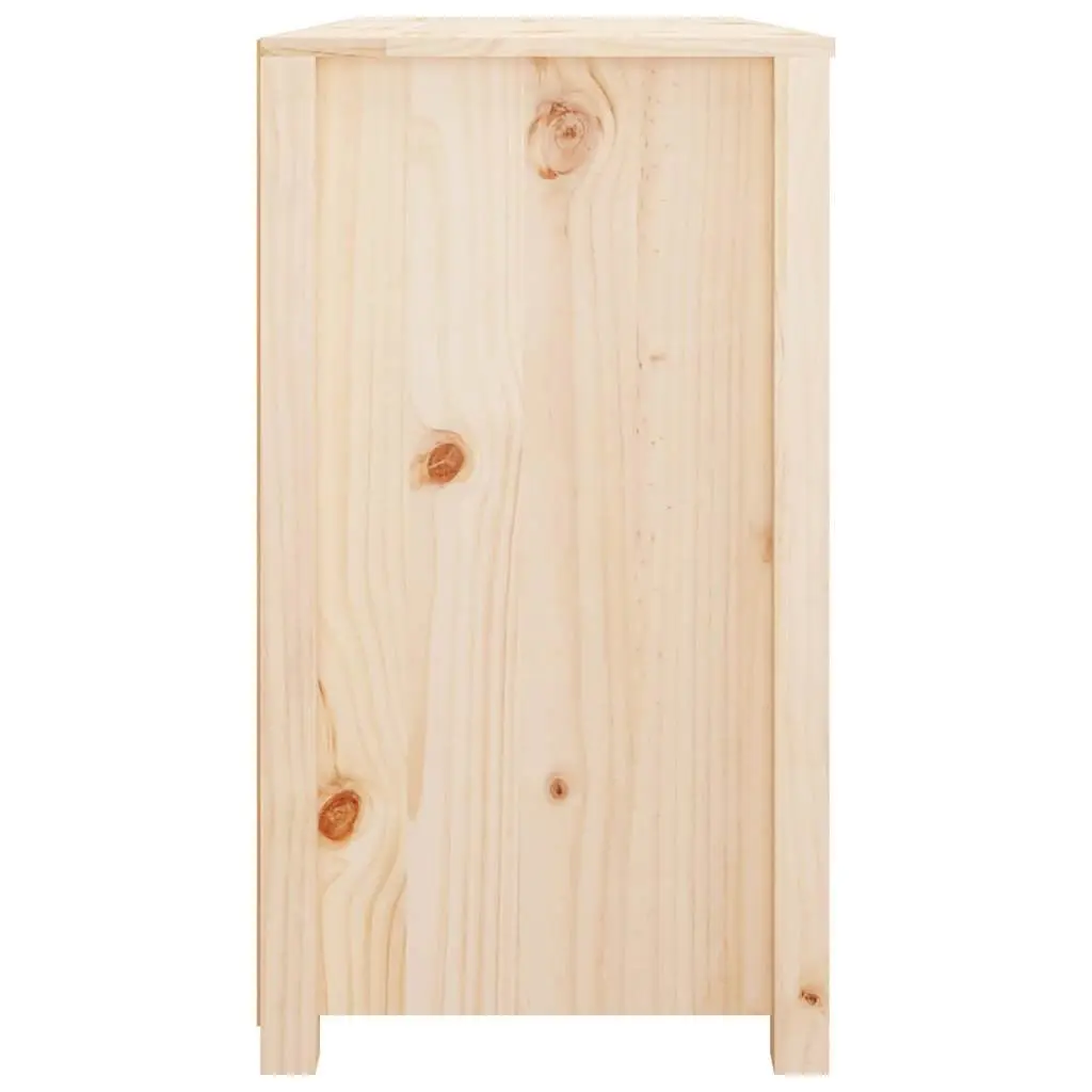 Side Cabinet Solid Pine Wood 100x40x72cm Brown Storage Drawers