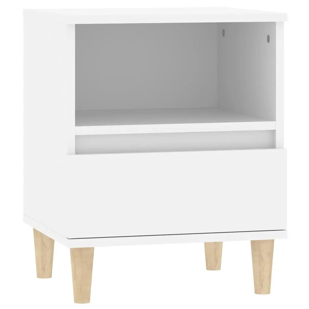 Bedside Cabinet White Engineered Wood Drawer Storage Nightstand 40x35x50cm